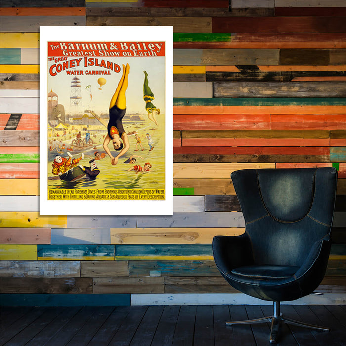 Barnum & Bailey Coney Island Water Carnival Vintage Advertisement