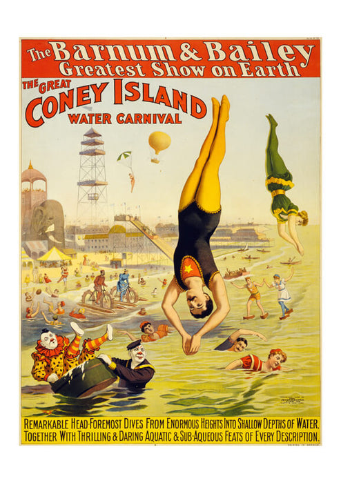 Barnum & Bailey Coney Island Water Carnival Vintage Advertisement