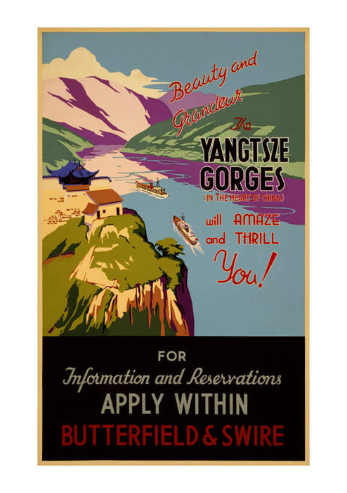 Beauty and Grandeur the Yangtze Gorges Travel Poster