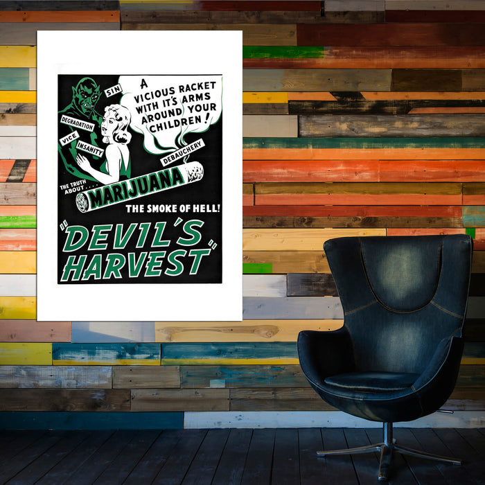 Devils Harvest Marijuana Anti Drugs Poster