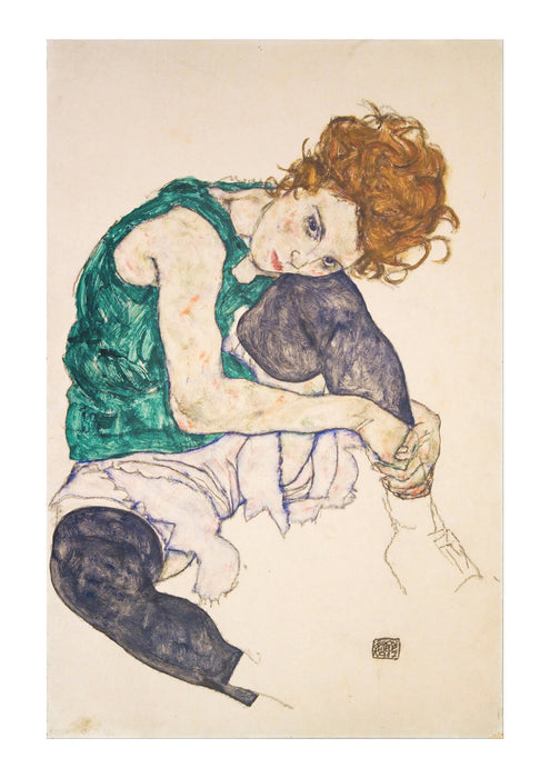 Egon Schiele - Seated Woman with Legs Drawn Up Adele Herms
