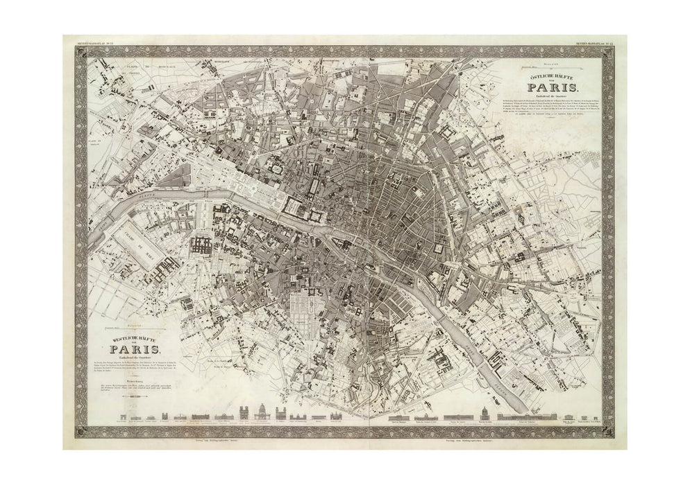 Paris Map Joseph Meyer Westliche Halfte von