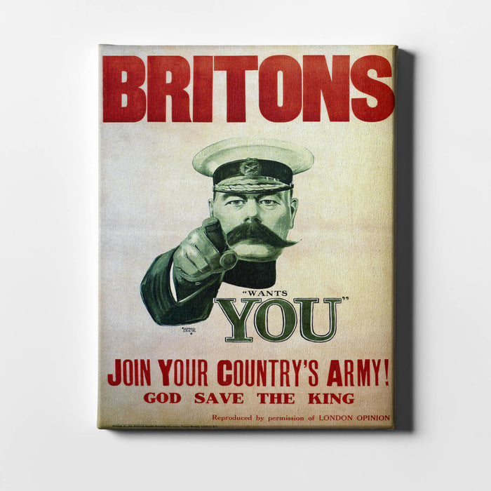 Britons, Wants You WW2 Recruitment Enlist Poster / Canvas Print