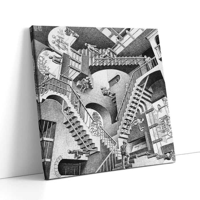 M C Escher - Relativity / Canvas Print