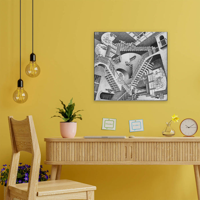 M C Escher - Relativity / Canvas Print