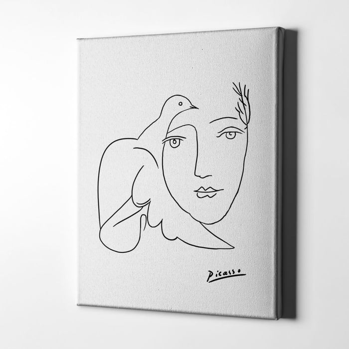 Pablo Picasso - Portrait Woman and Dove / Canvas Print
