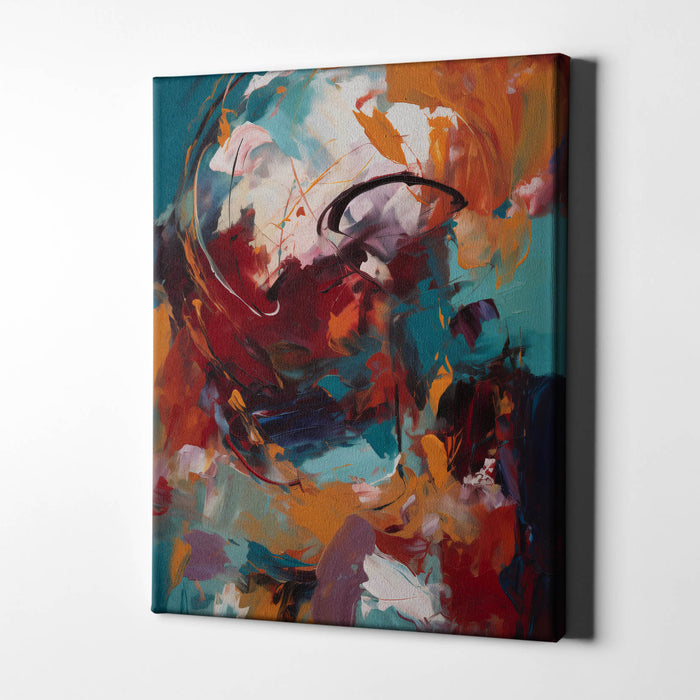 Crimson Echoes – A bold abstract in deep red with dynamic brushwork and rich texture