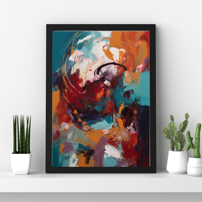 Crimson Echoes – A bold abstract in deep red with dynamic brushwork and rich texture
