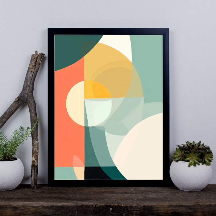 Nordic Rhythm – Balanced minimalist print in cool tones, evoking Scandinavian calm