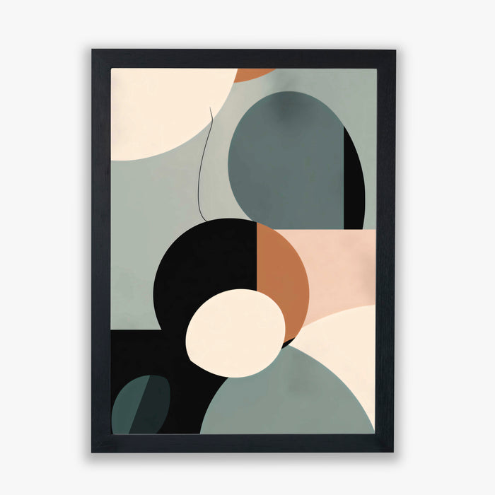 Twilight Forms – A moody minimalist abstract with layered grey shapes and muted pink accents
