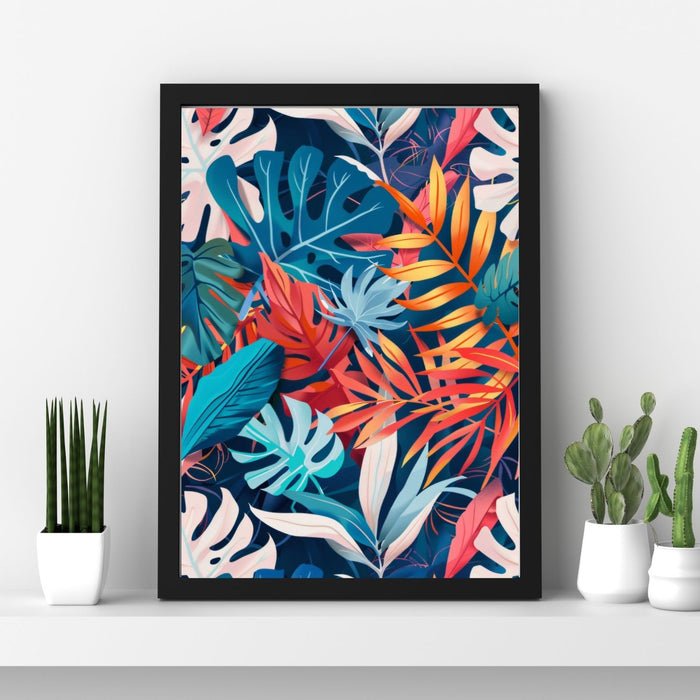 Electric Botanicals – Midnight Tropics – Bold Multicoloured Foliage on Navy