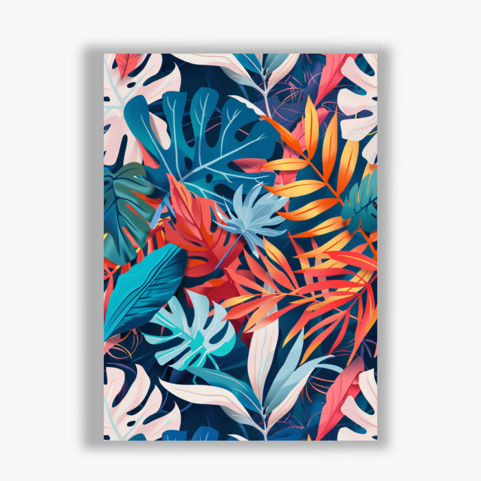 Electric Botanicals – Midnight Tropics – Bold Multicoloured Foliage on Navy