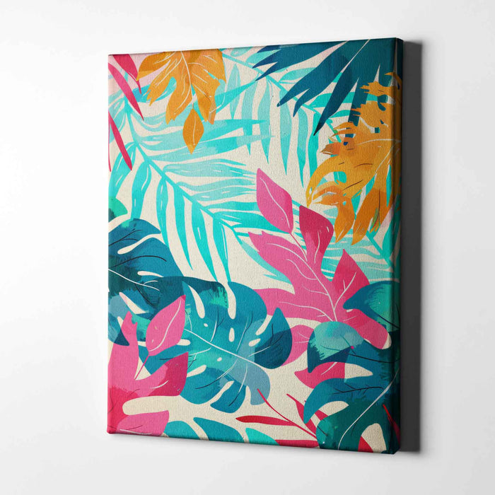 Electric Botanicals – Tropical Radiance – Neon Jungle Leaf Pattern