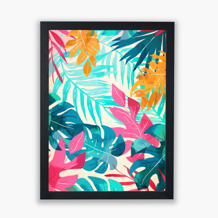 Electric Botanicals – Tropical Radiance – Neon Jungle Leaf Pattern