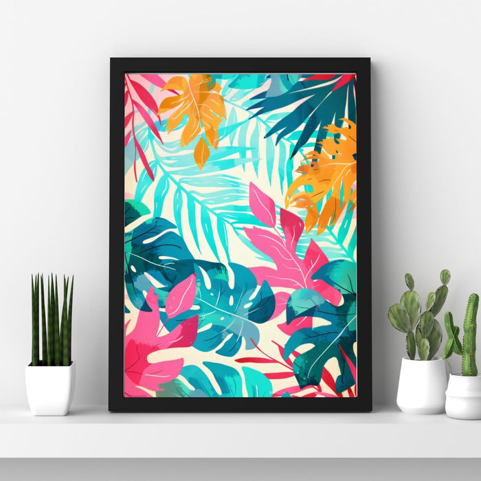 Electric Botanicals – Tropical Radiance – Neon Jungle Leaf Pattern