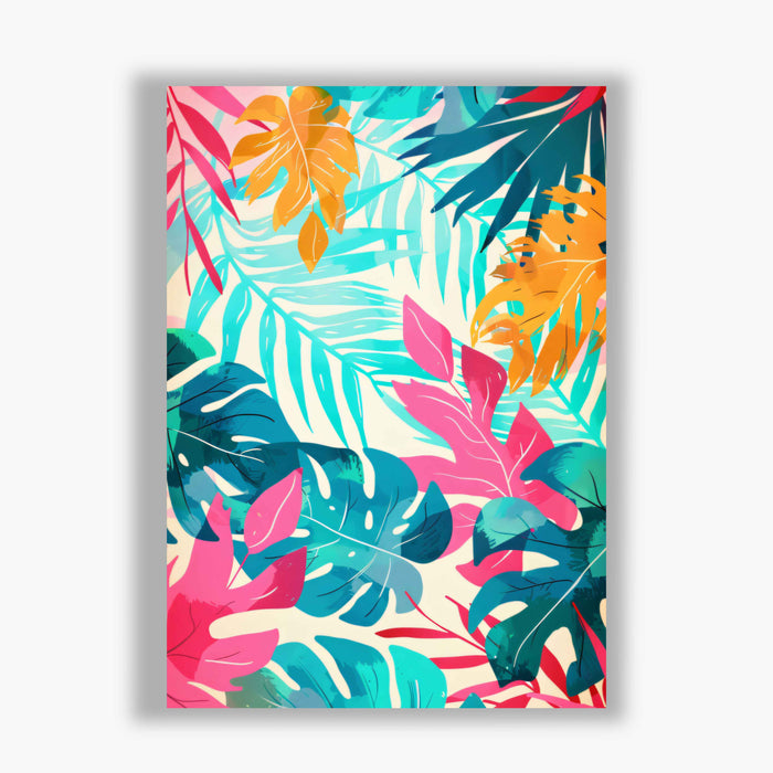 Electric Botanicals – Tropical Radiance – Neon Jungle Leaf Pattern