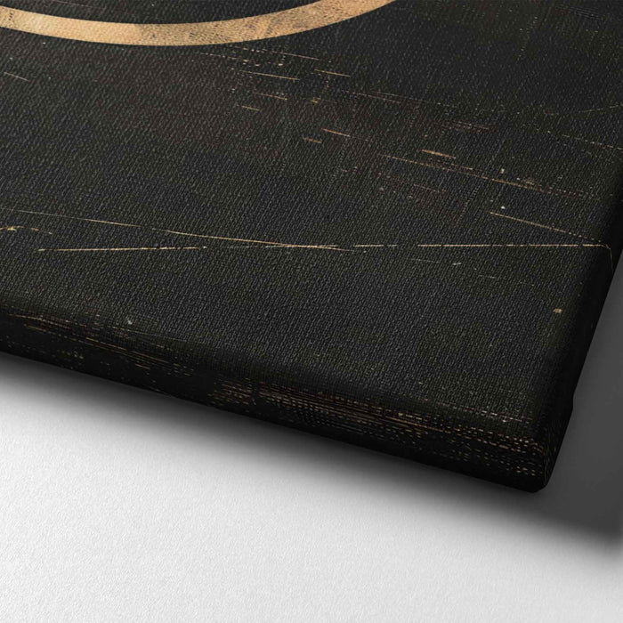 Golden Fish – Vintage Line Art Goldfish in Bowl – Minimalist Black & Gold