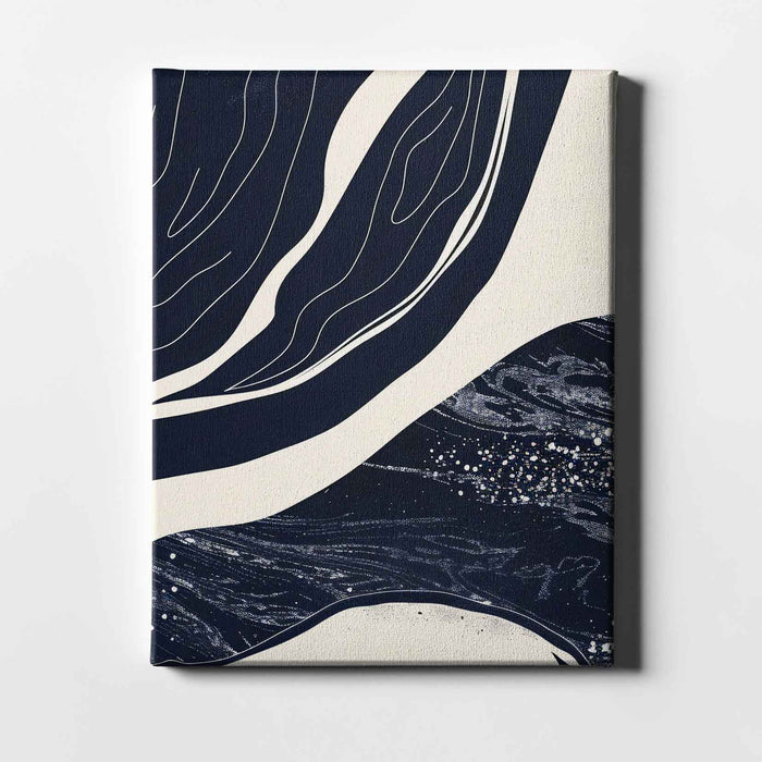 River Lines III – Night Water and Line Detail - Fine linear markings and stippled textures evoke starlit water and rhythmic, organic motion