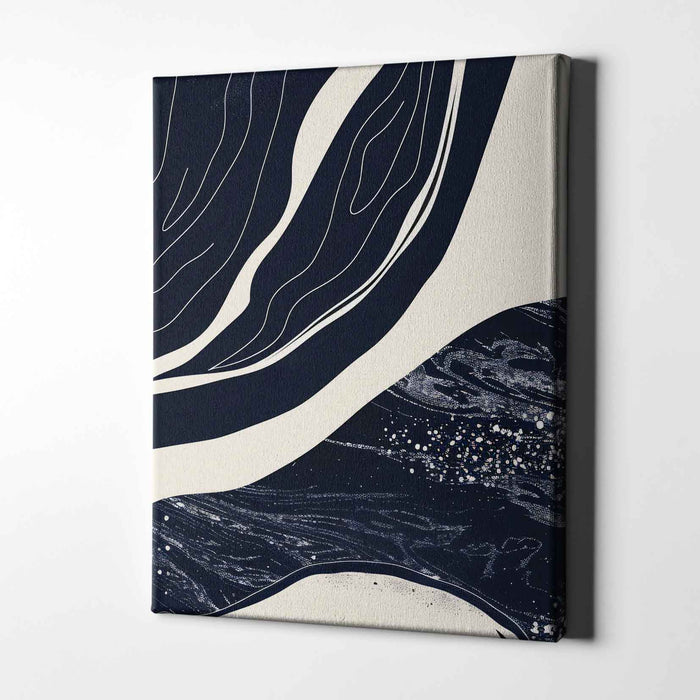 River Lines III – Night Water and Line Detail - Fine linear markings and stippled textures evoke starlit water and rhythmic, organic motion