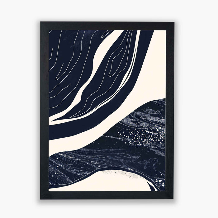 River Lines III – Night Water and Line Detail - Fine linear markings and stippled textures evoke starlit water and rhythmic, organic motion