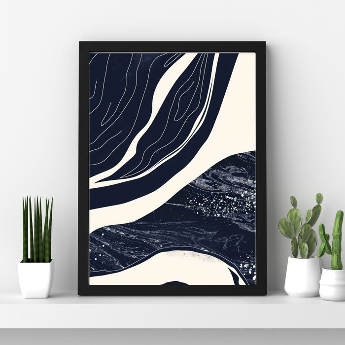 River Lines III – Night Water and Line Detail - Fine linear markings and stippled textures evoke starlit water and rhythmic, organic motion