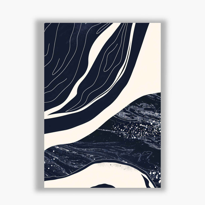 River Lines III – Night Water and Line Detail - Fine linear markings and stippled textures evoke starlit water and rhythmic, organic motion