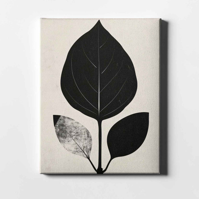 Shadow Botanicals – Midnight Trio – Minimalist Leaf Silhouette Art