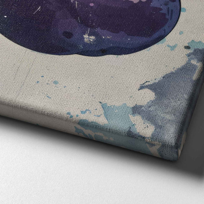 Vintage Orchard No.2 - Plums and Leaves on Weathered Blue - Botanical Fruit Print with East Asian Aesthetic