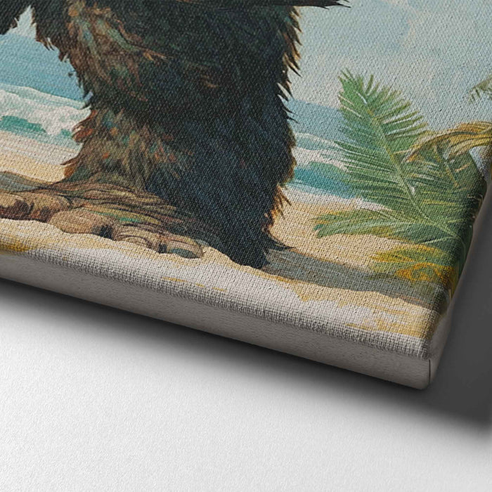 Beachside Beasts – Standing Gorilla – Floral Lei King Kong Style Beach Scene
