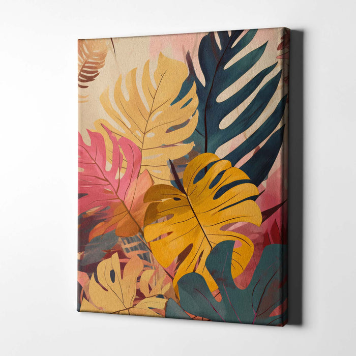 Tropical Radiance II – Tropical Wall Art with Bold Multicolour Leaves