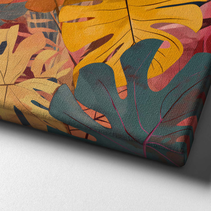 Tropical Radiance II – Tropical Wall Art with Bold Multicolour Leaves