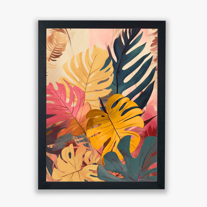 Tropical Radiance II – Tropical Wall Art with Bold Multicolour Leaves