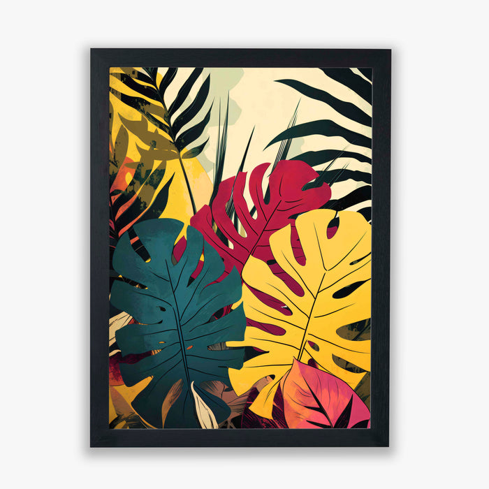 Tropical Radiance IV – Teal and Magenta Monstera Leaf Print