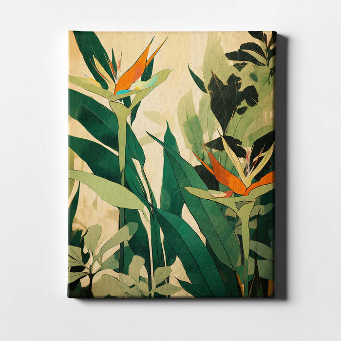 Jungle Bloom III – Botanical Wall Art with Orange Blossom and Leaf Shadows