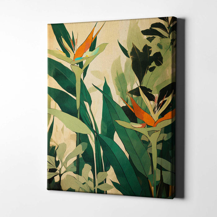 Jungle Bloom III – Botanical Wall Art with Orange Blossom and Leaf Shadows