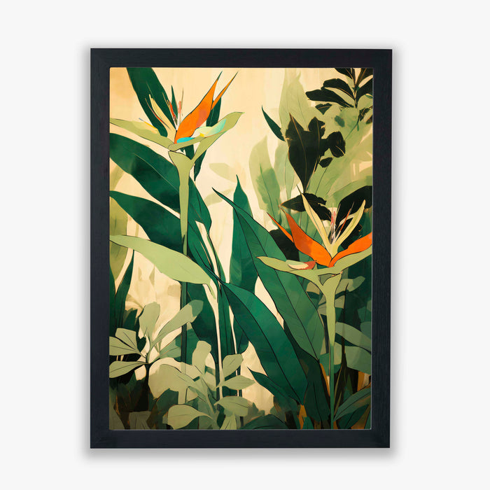 Jungle Bloom III – Botanical Wall Art with Orange Blossom and Leaf Shadows
