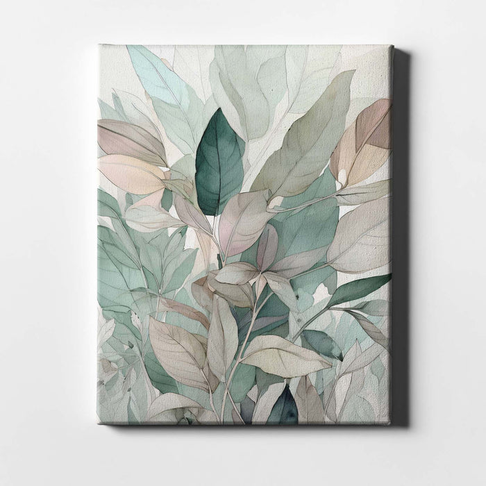 Whispering Botanicals No.3 – Vintage Leaf Study in Soft Pastels
