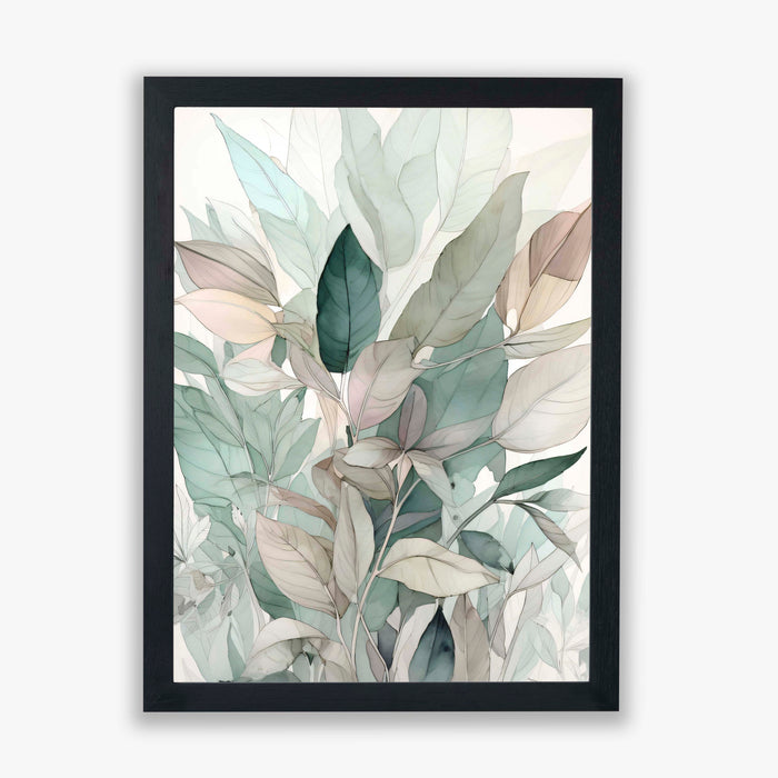 Whispering Botanicals No.3 – Vintage Leaf Study in Soft Pastels