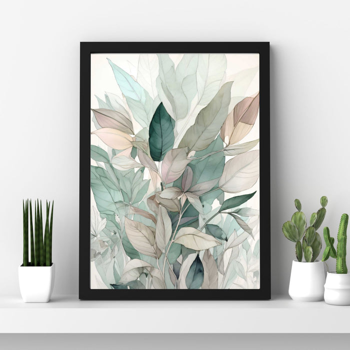 Whispering Botanicals No.3 – Vintage Leaf Study in Soft Pastels