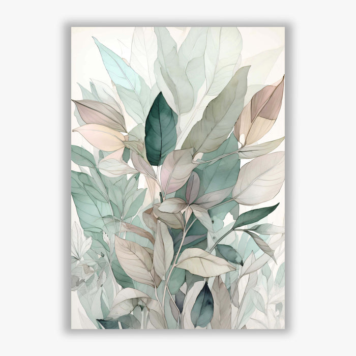 Whispering Botanicals No.3 – Vintage Leaf Study in Soft Pastels