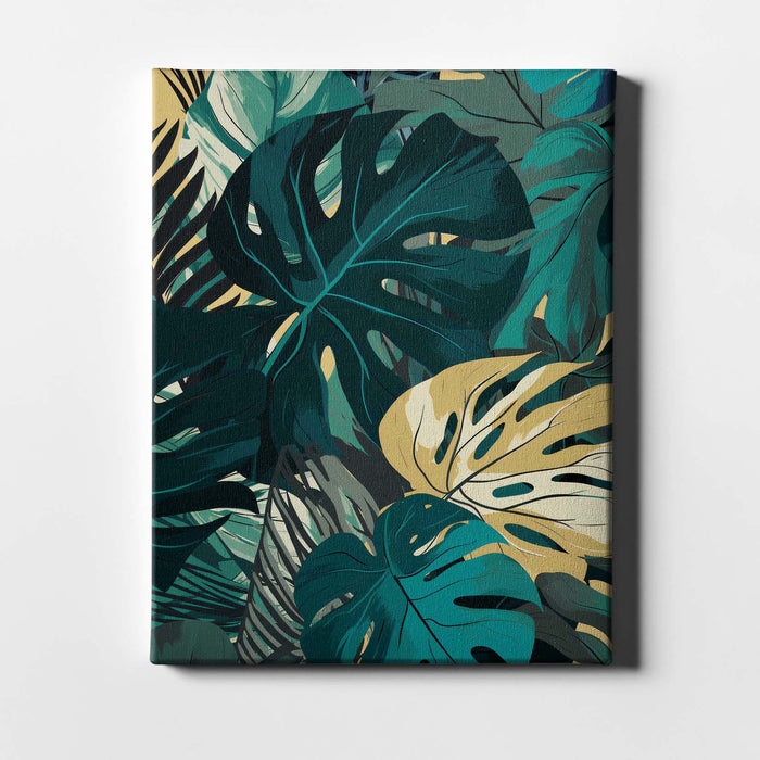 Jungle Forms I – Bold Tropical Botanical Art with Monstera Leaves