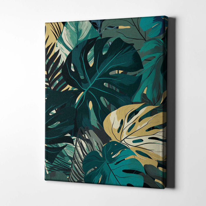 Jungle Forms I – Bold Tropical Botanical Art with Monstera Leaves
