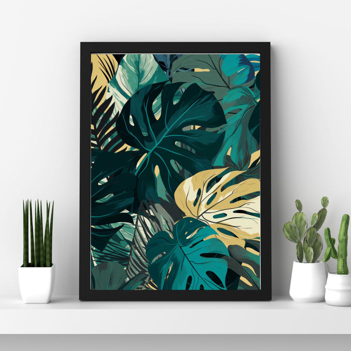 Jungle Forms I – Bold Tropical Botanical Art with Monstera Leaves