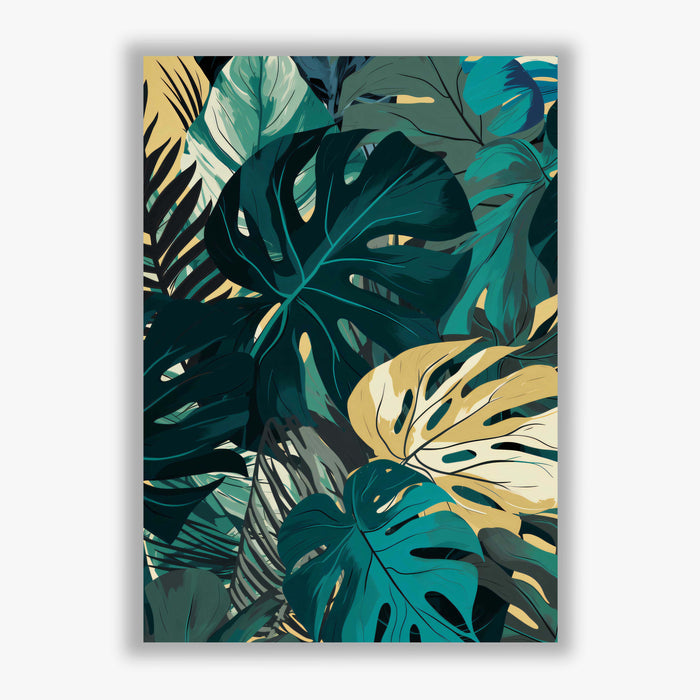 Jungle Forms I – Bold Tropical Botanical Art with Monstera Leaves