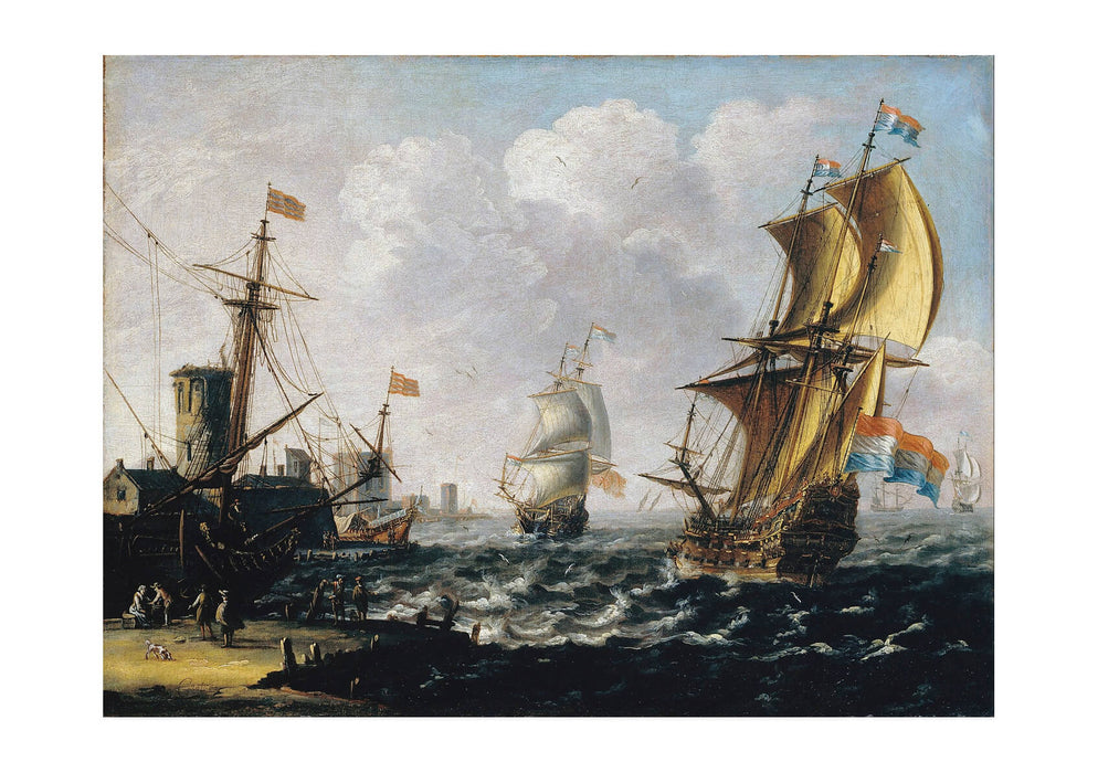 A Castro Lorenzo - Dutch Levanters In A Rough Sea
