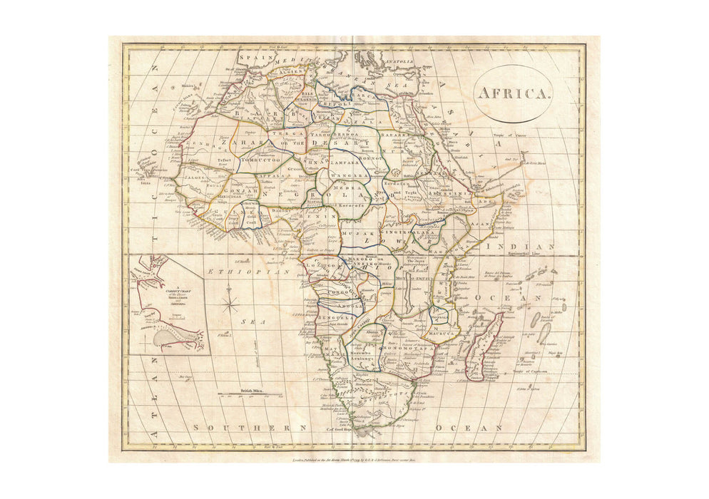 Africa Map Clement Cruttwell 1799