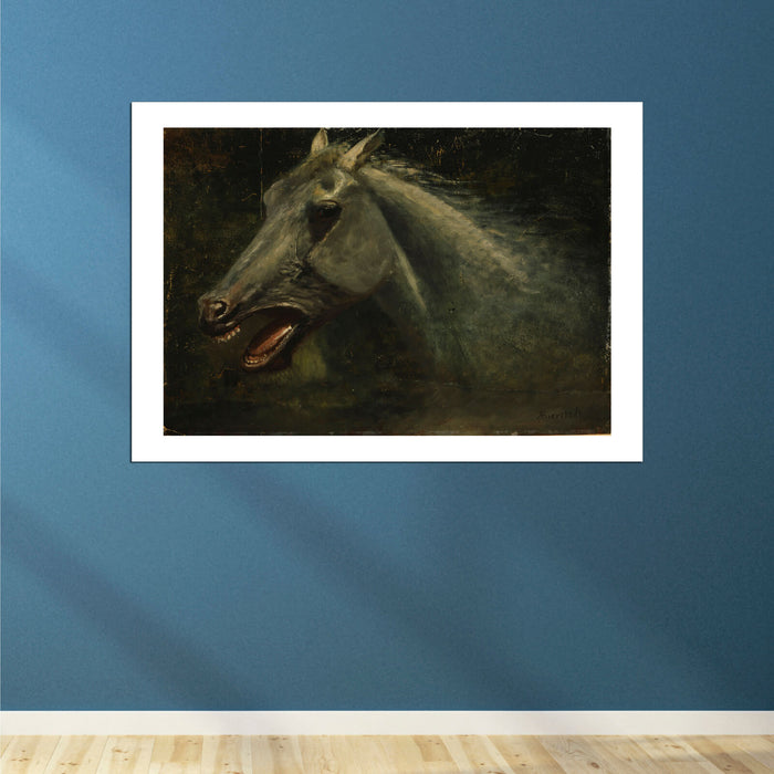 Albert Bierstadt - A Wild Stallion an original oil sketch for The Last of the Buffalo