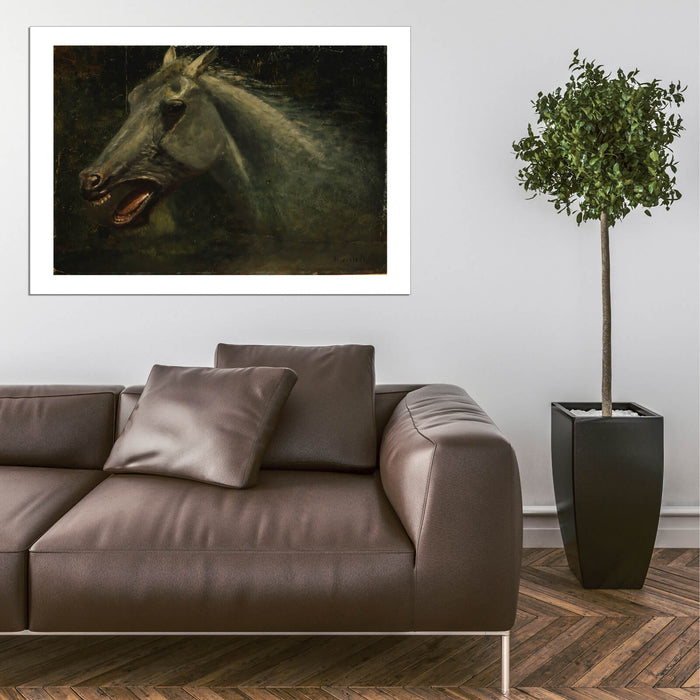 Albert Bierstadt - A Wild Stallion an original oil sketch for The Last of the Buffalo
