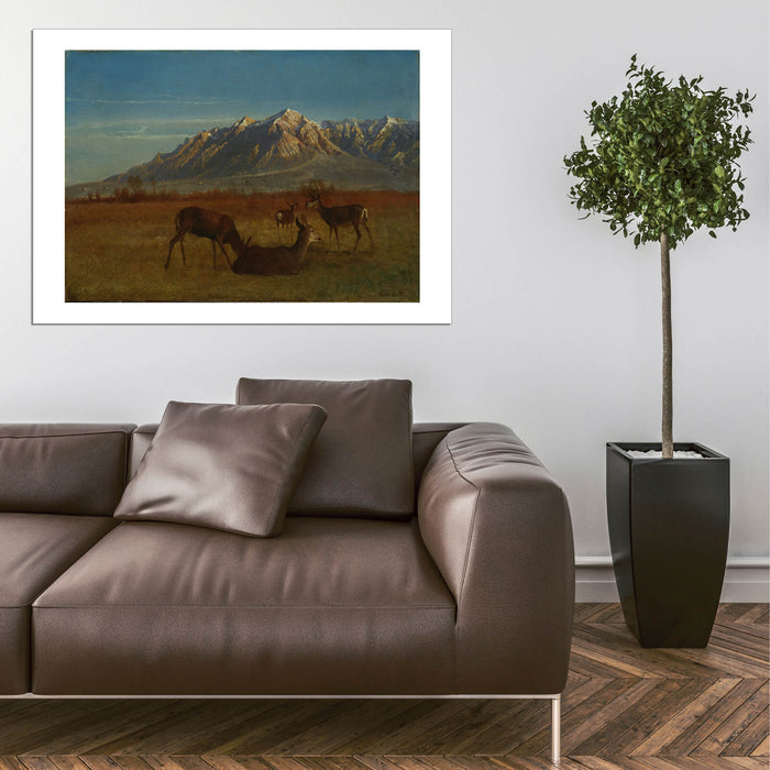 Albert Bierstadt - Deer in Mountain Home