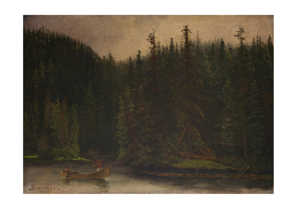 Albert Bierstadt - Indian Hunters in Canoe